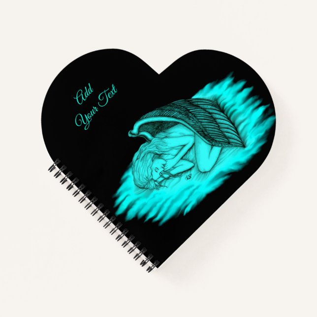 A sleeping Angel , Black and Green Design Notebook (Front)