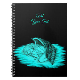 A sleeping Angel , Black and Green Design Notebook