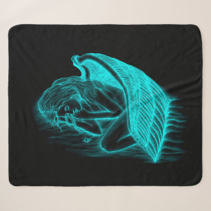 A sleeping Angel , Black and Green Design Sherpa Blanket