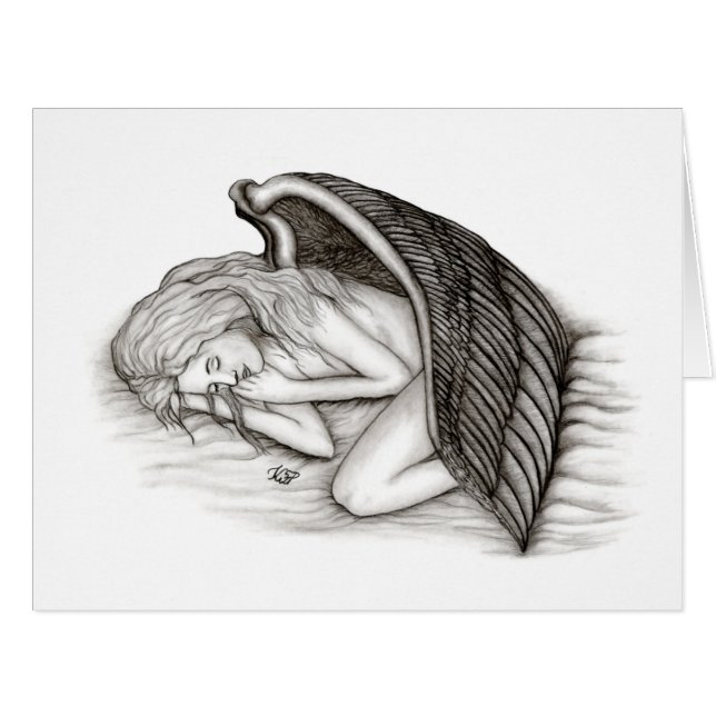 A sleeping Angel , black and white (Front Horizontal)
