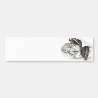 A sleeping Angel , black and white Bumper Sticker