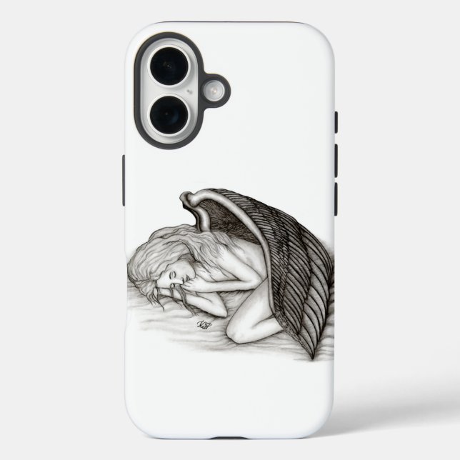 A sleeping Angel , black and white Case-Mate iPhone Case (Back)