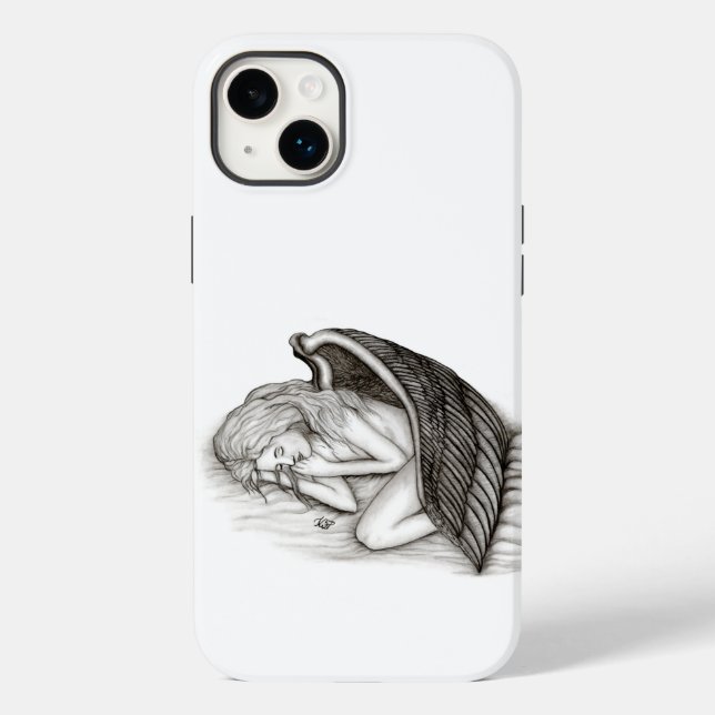 A sleeping Angel , black and white Case-Mate iPhone Case (Back)