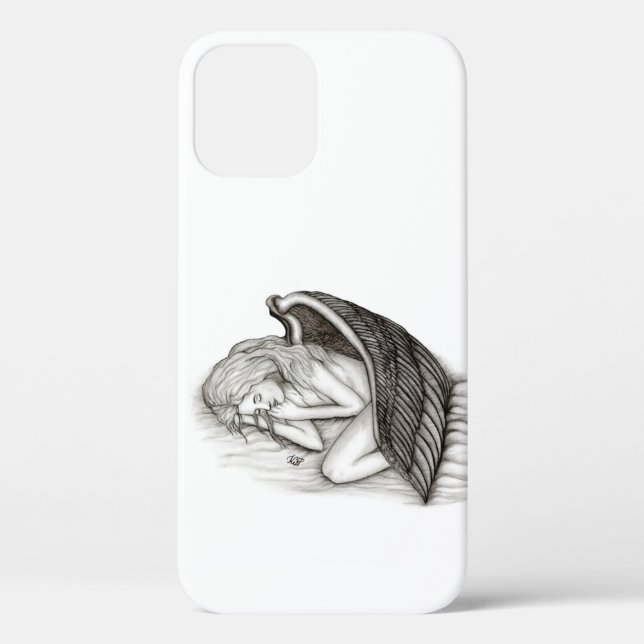 A sleeping Angel , black and white Case-Mate iPhone Case (Back)