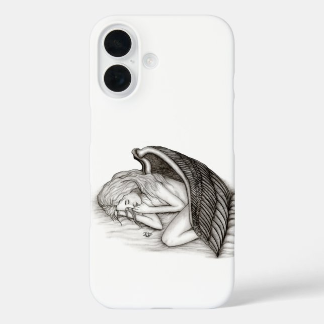 A sleeping Angel , black and white Case-Mate iPhone Case (Back)