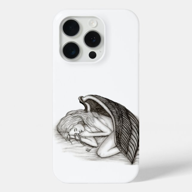 A sleeping Angel , black and white design Case-Mate iPhone Case (Back)