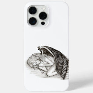A sleeping Angel , black and white design iPhone 15 Pro Max Case