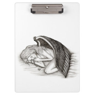 A sleeping Angel , Black and white Design Clipboard