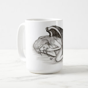 A sleeping Angel , Black and white Design Coffee Mug