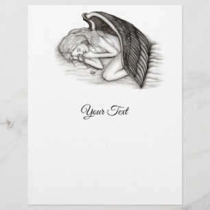A sleeping Angel , Black and white Design Flyer