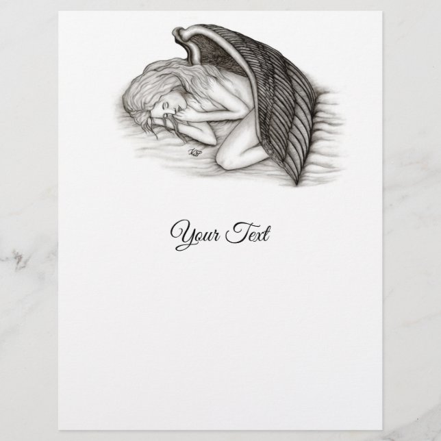 A sleeping Angel , Black and white Design Flyer (Front)