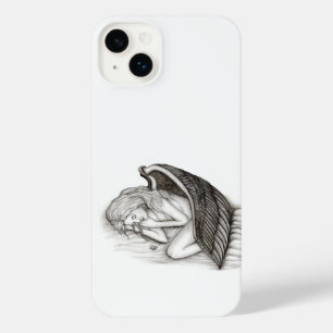 A sleeping Angel , black and white design iPhone 14 Plus Case