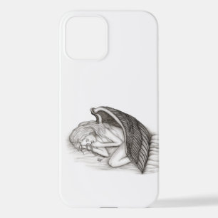 A sleeping Angel , black and white design iPhone 12 Case
