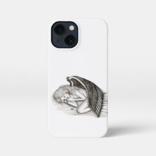 A sleeping Angel , black and white design iPhone 13 Mini Case