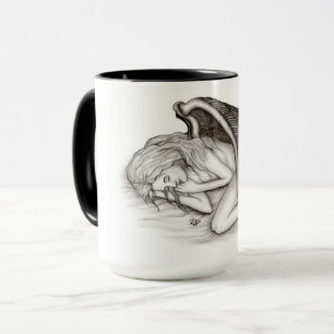 A sleeping Angel , Black and white Design Mug