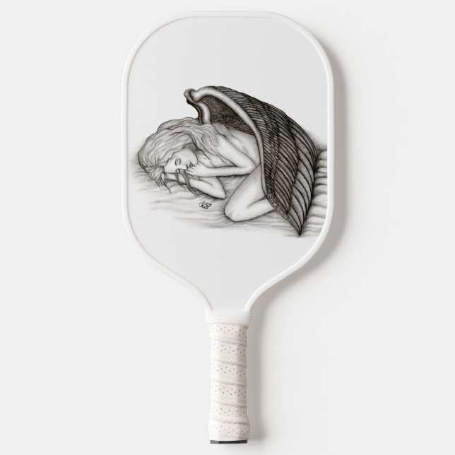 A sleeping Angel , Black and White Design Pickleball Paddle (Front)