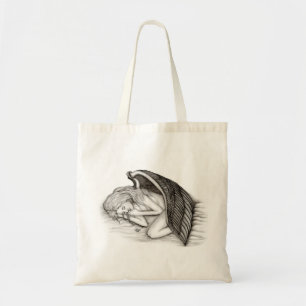 A sleeping Angel , Black and white Design Tote Bag
