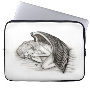 A sleeping Angel , black and white Laptop Sleeve