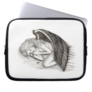 A sleeping Angel , black and white Laptop Sleeve