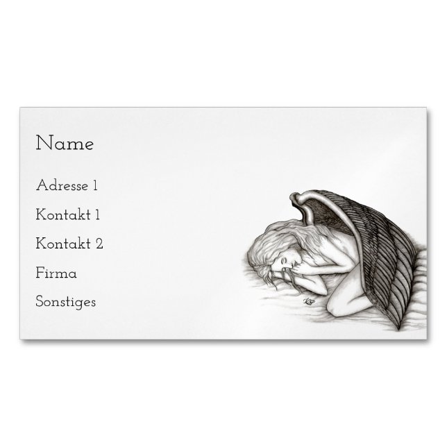 A sleeping Angel  Business Cards (Front)