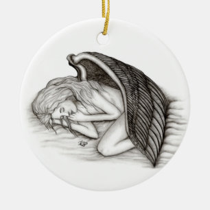 A sleeping Angel Ceramic Ornament