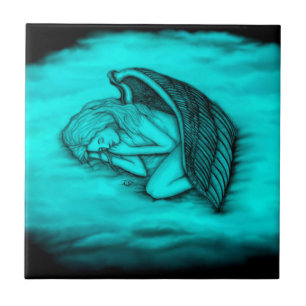 A sleeping Angel Ceramic Tile