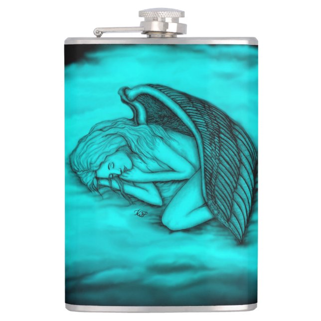 A sleeping Angel Hip Flask (Front)