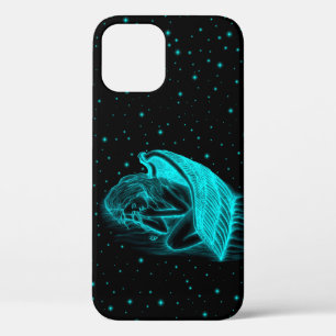 A sleeping Angel in black and green design iPhone 12 Case