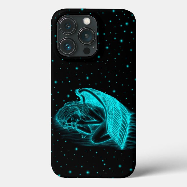 A sleeping Angel in black and green design Case-Mate iPhone Case (Back)
