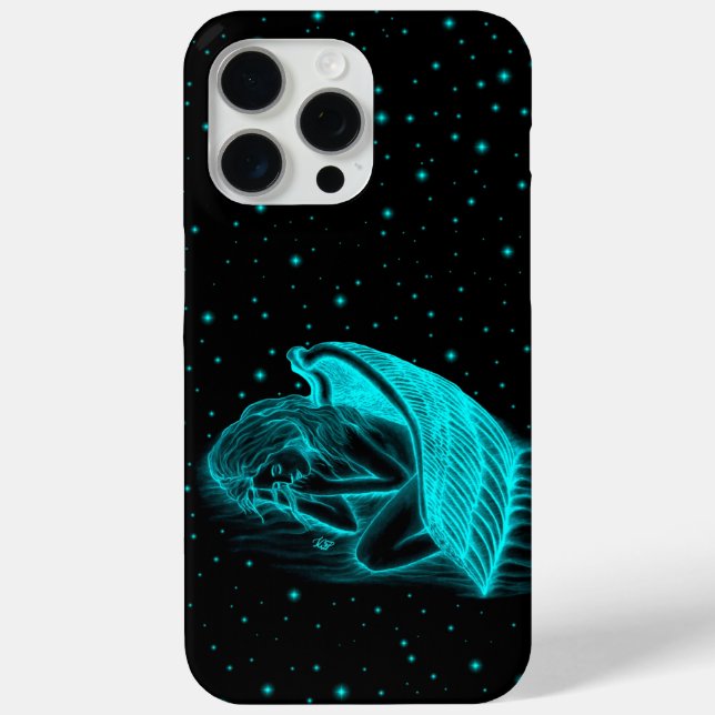 A sleeping Angel in black and green design Case-Mate iPhone Case (Back)