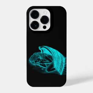 A sleeping Angel in black and green Design iPhone 14 Pro Case