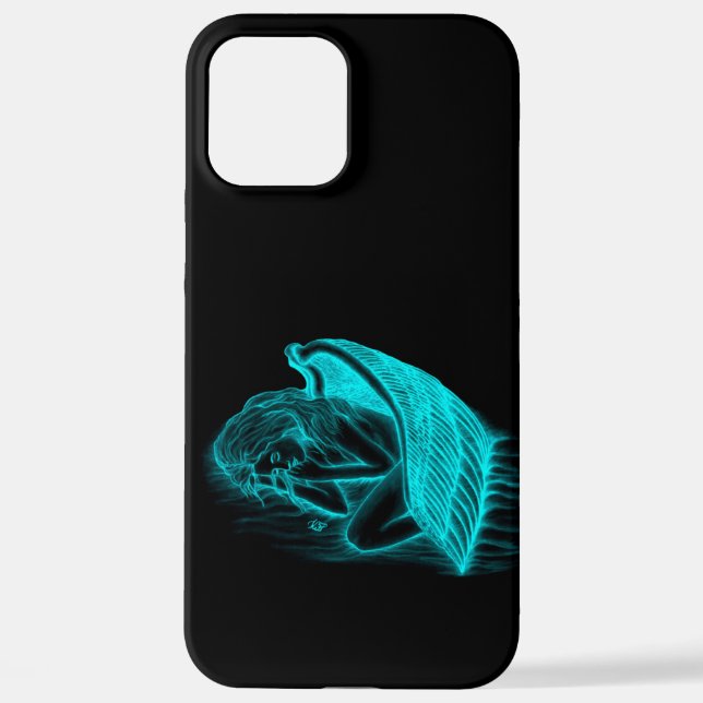 A sleeping Angel in black and green Design iPhone Case (Back)