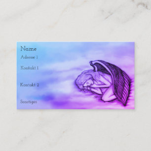 A sleeping Angel on the heavens clouds blue pink Business Card