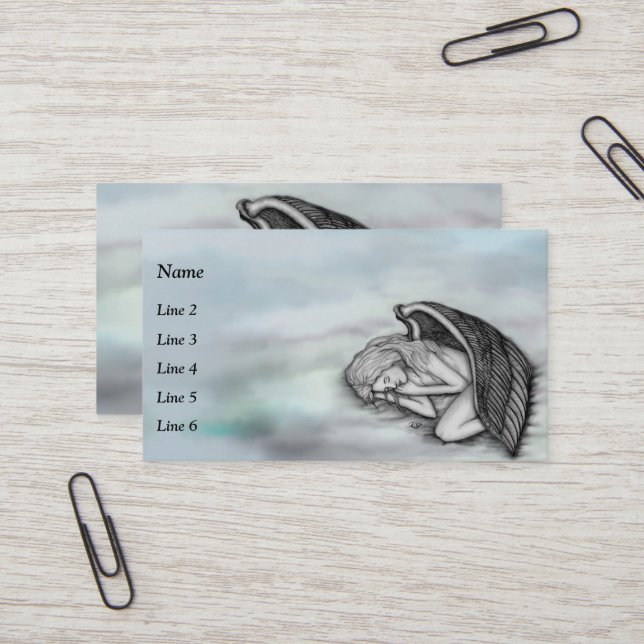 A sleeping Angel on the heavens clouds Business Card (Front/Back In Situ)