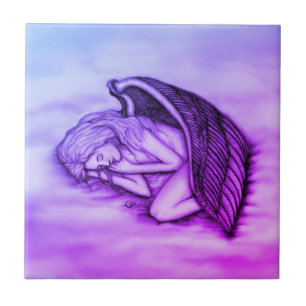 A sleeping Angel on the heavens clouds Ceramic Tile