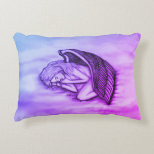 A sleeping Angel on the heavens clouds Decorative Cushion