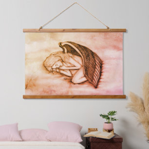 A sleeping Angel on the heavens clouds Hanging Tapestry