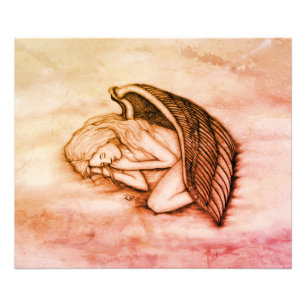 A sleeping Angel on the heavens clouds in marmor Photo Print