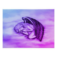 A sleeping Angel on the heavens clouds in pink