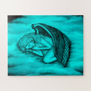 A sleeping Angel on the heavens clouds Jigsaw Puzzle