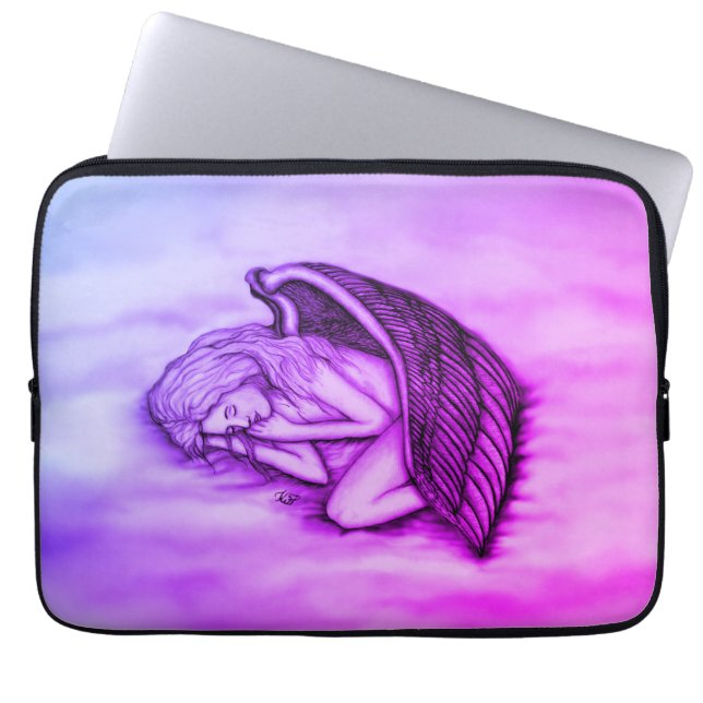 A sleeping Angel on the heavens clouds Laptop Sleeve (Front)