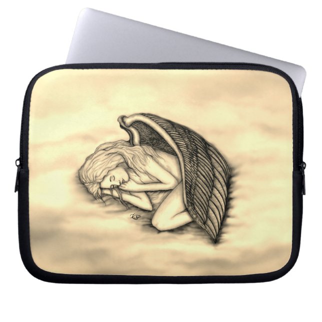 A sleeping Angel on the heavens clouds Laptop Sleeve (Front)