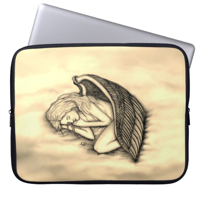 A sleeping Angel on the heavens clouds Laptop Sleeve (Front)