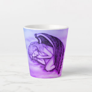 A sleeping Angel on the heavens clouds Latte Mug