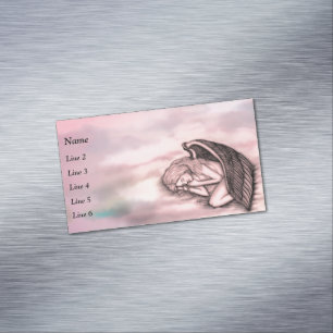 A sleeping Angel on the heavens clouds Magnetic Business Card