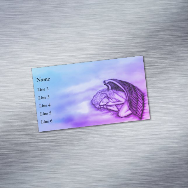 A sleeping Angel on the heavens clouds Magnetic Business Card (In Situ)
