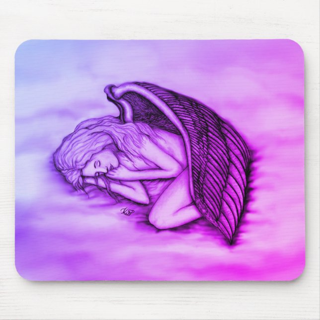 A sleeping Angel on the heavens clouds Mouse Pad (Front)