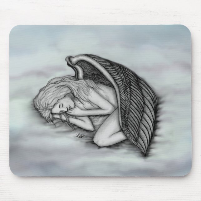 A sleeping Angel on the heavens clouds Mouse Pad (Front)