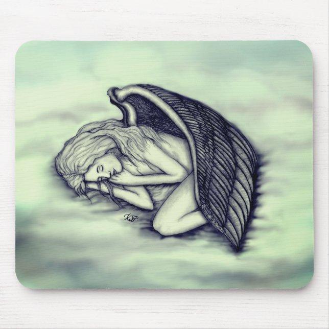 A sleeping Angel on the heavens clouds Mouse Pad (Front)