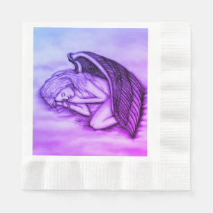 A sleeping Angel on the heavens clouds Napkin